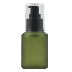 Happyupcity botella verde 60ml de vidrio para cosméticos líquidos, uso diario.