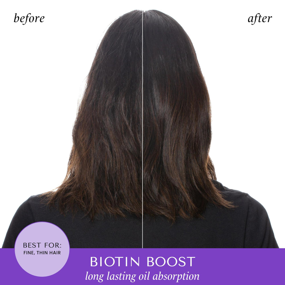 HASK Biotin Boost thickening dry shampoo application spray demonstrates quick root refresh