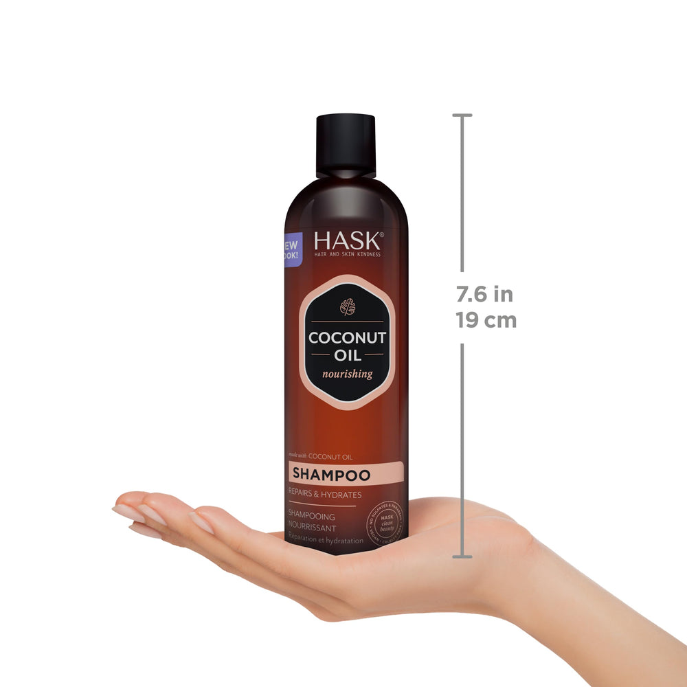Detalle de cabello suave tras uso de HASK Coco Nutritivo