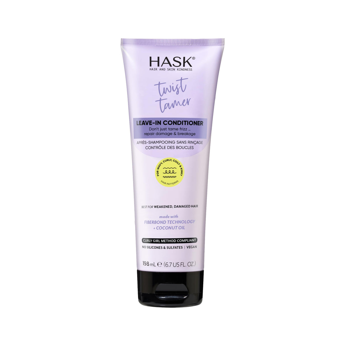 HASK Twist Tamer: bote para aplicar acondicionador y sellar hidratación en rizos.