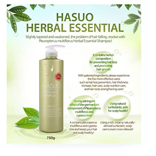 Hasuo champú herbal esencial — espuma cremosa para experiencia sensorial.