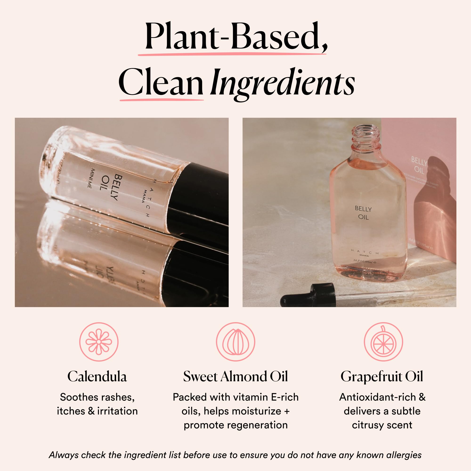 Ingrédients naturels et végane, formulés pour la peau.