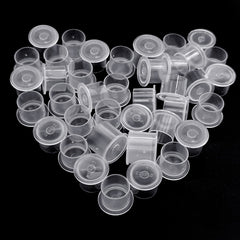 Tazas de tinta Hatonseyan 14 mm con base plástica para evitar derrames.