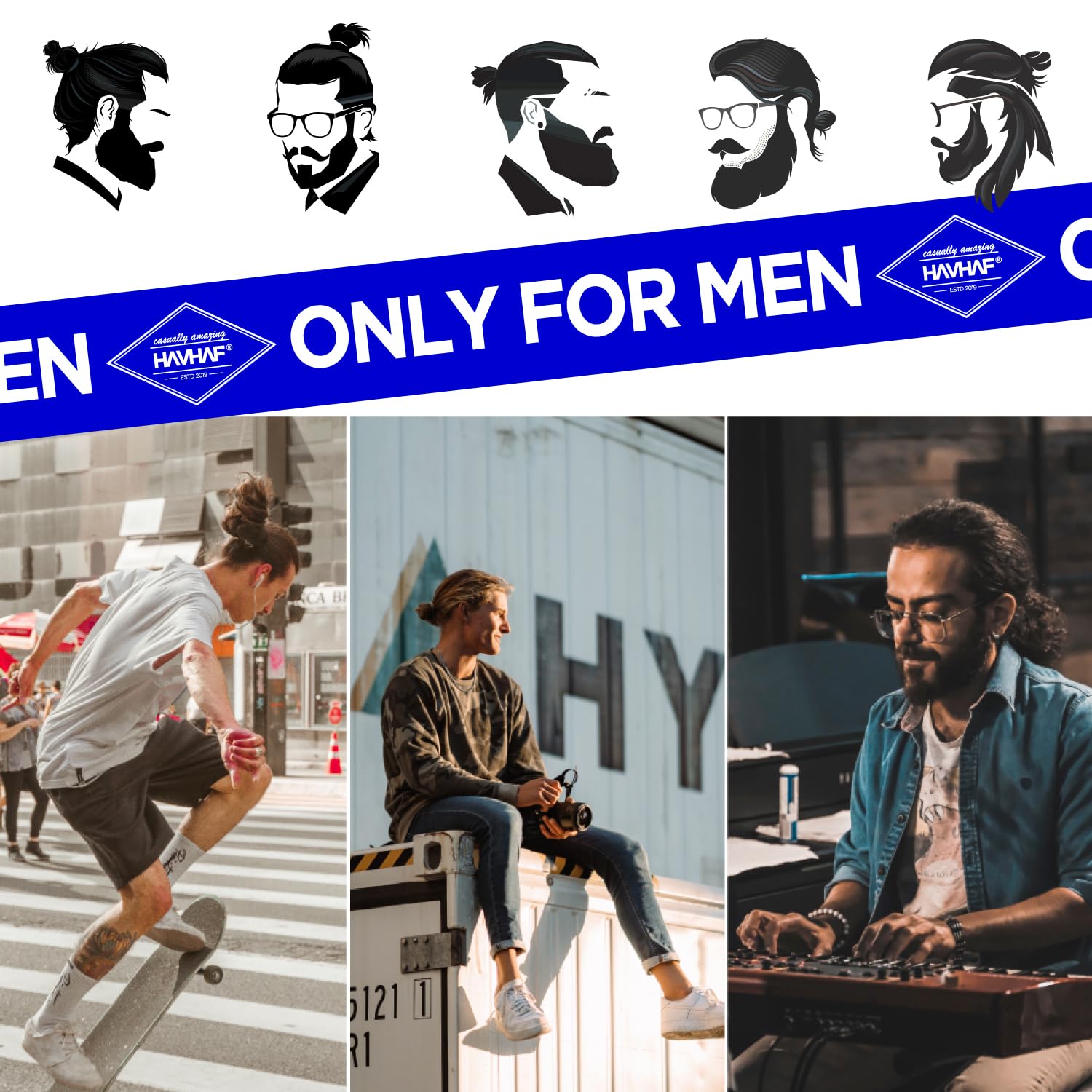 Regalo Havhaf para hombres: elásticos para cabello, negro, funcional y práctico.