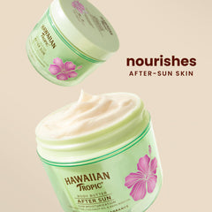 Hawaiian Tropic After Sun Body Butter, textura cremosa para piel suave tras el sol.
