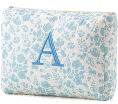 HBselect bolsa maquillaje acolchada floral grande para viaje y uso diario