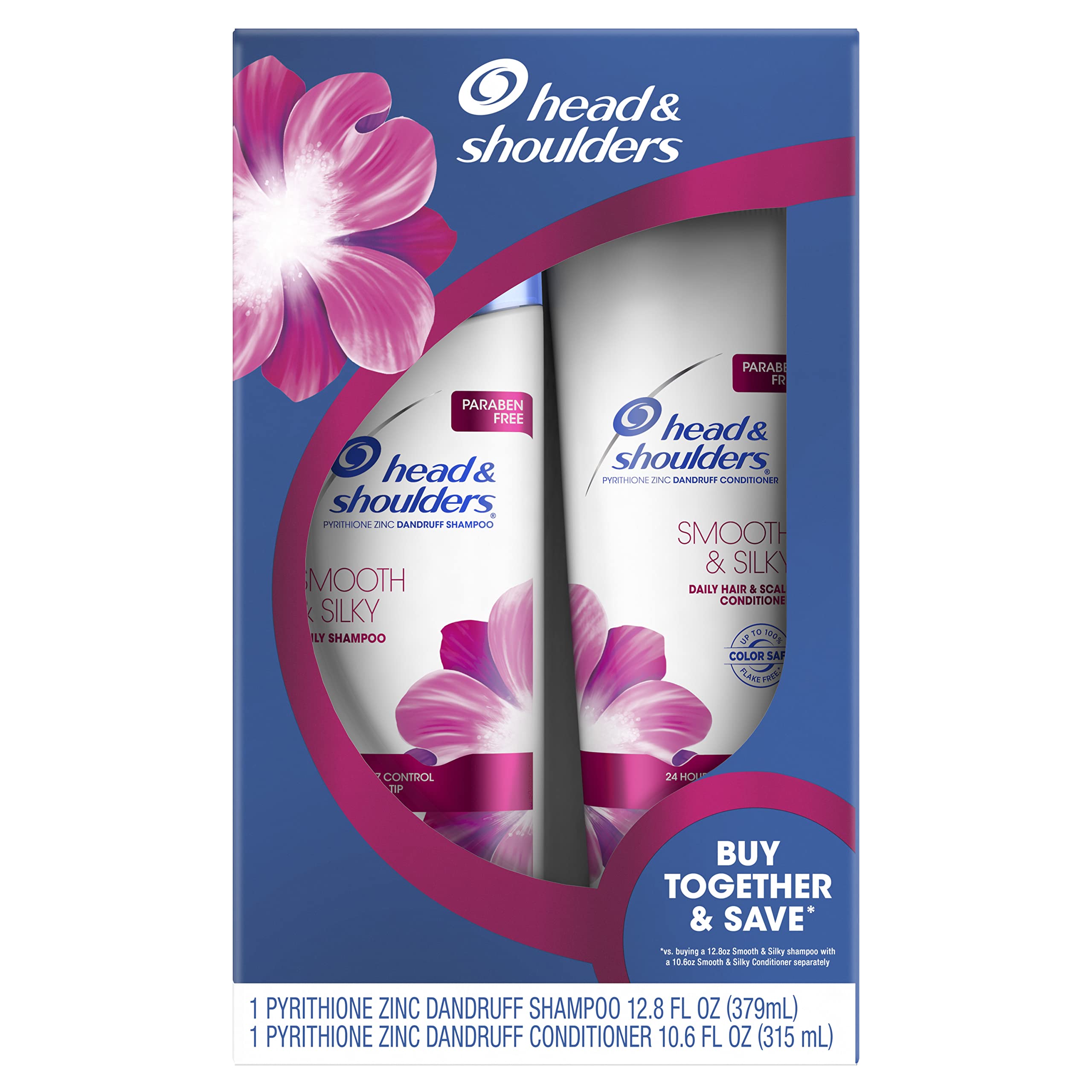 Head & Shoulders Smooth & Silky Champú en botella con espuma cremosa para cabello suave