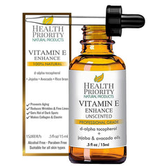 Health Priority Naturals Vitamina E para rostro con jojoba, hidratación suave