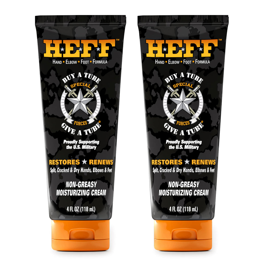 HEFF crema para manos, codos y pies con tubo de 4oz, conveniente para viaje.