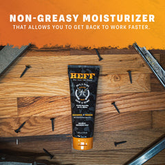 HEFF crema textura no grasa al aplicar, piel suave sin grasa.