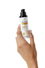 Heliocare 360 Color Gel bronce natural en piel, efecto uniforme.