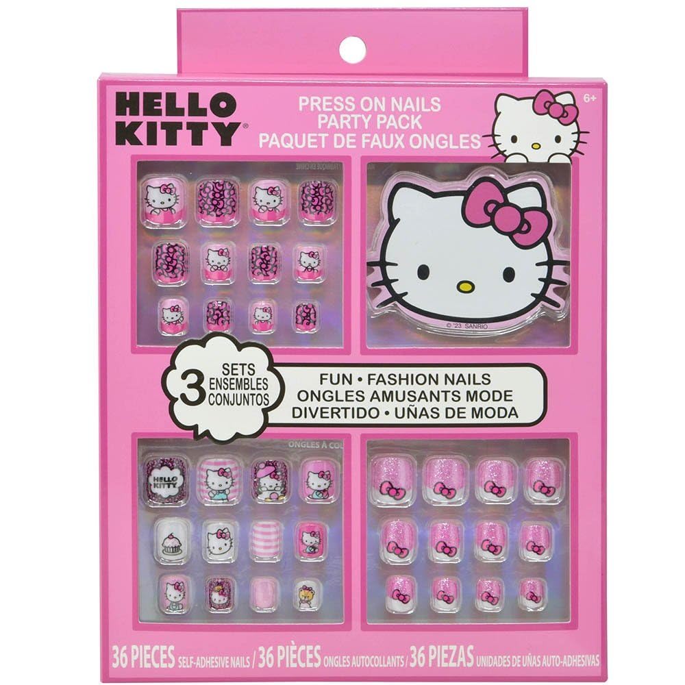 Hello Kitty uñas postizas autoadhesivas para fiestas, fáciles de aplicar y duraderas.