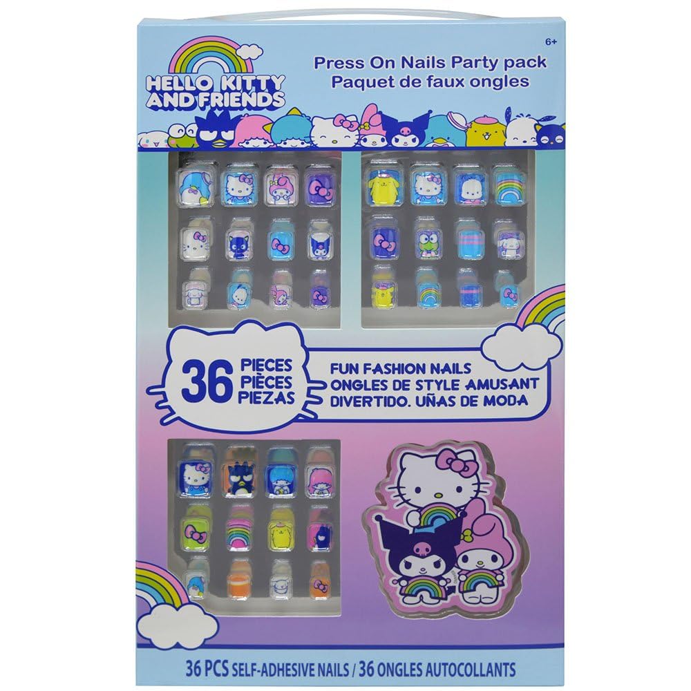 Hello Kitty y Amigos: uñas autoadhesivas coloridas para una manicura divertida y segura para niñas