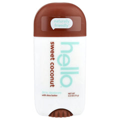 Desodorante Hello Sweet Coconut, bote compacto, aroma suave para uso diario.