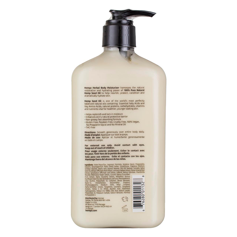 Hempz Hydratant Corporel Anti-Âge, application quotidienne nourrissante.