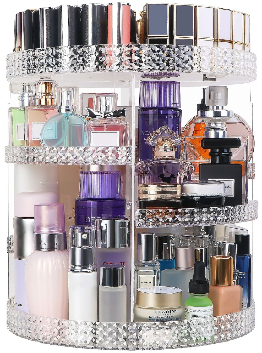 HEMTROY 360-degree rotating makeup organizer for quick access to cosmetics