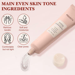 Aplicación de masajes suaves con Hepanio gel exfoliante para rostro.