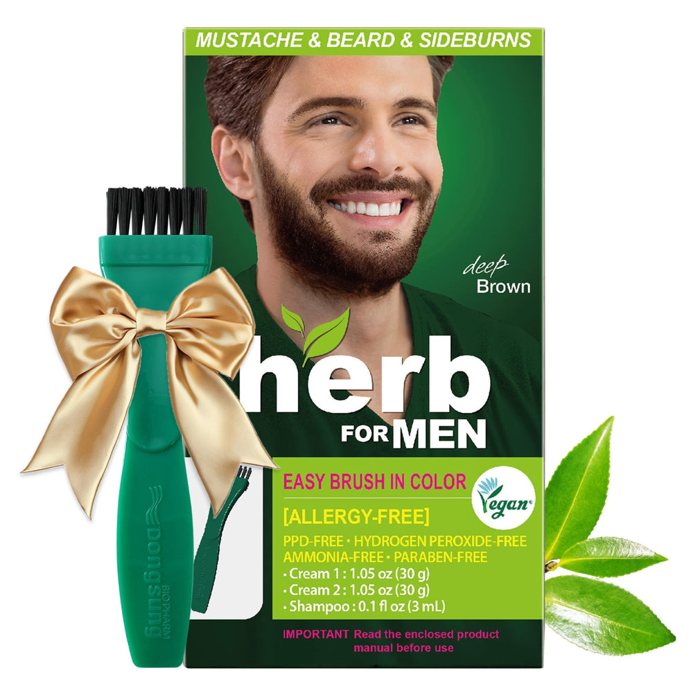 Herb Speedy tinto bigote-barba envase marrón profundo para uso diario