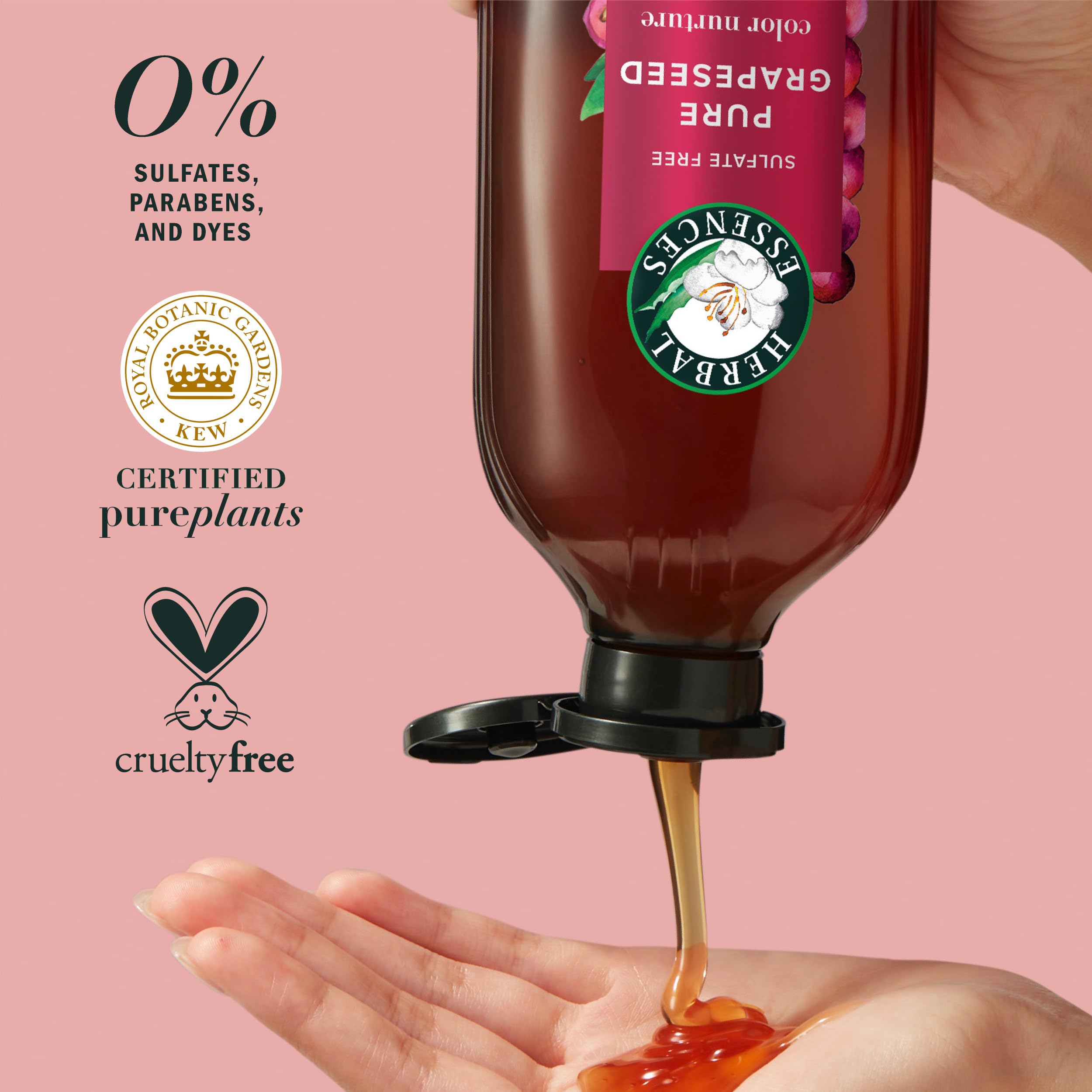 Etiqueta de Herbal Essences facilita identificar beneficios ligeros y aptos para color