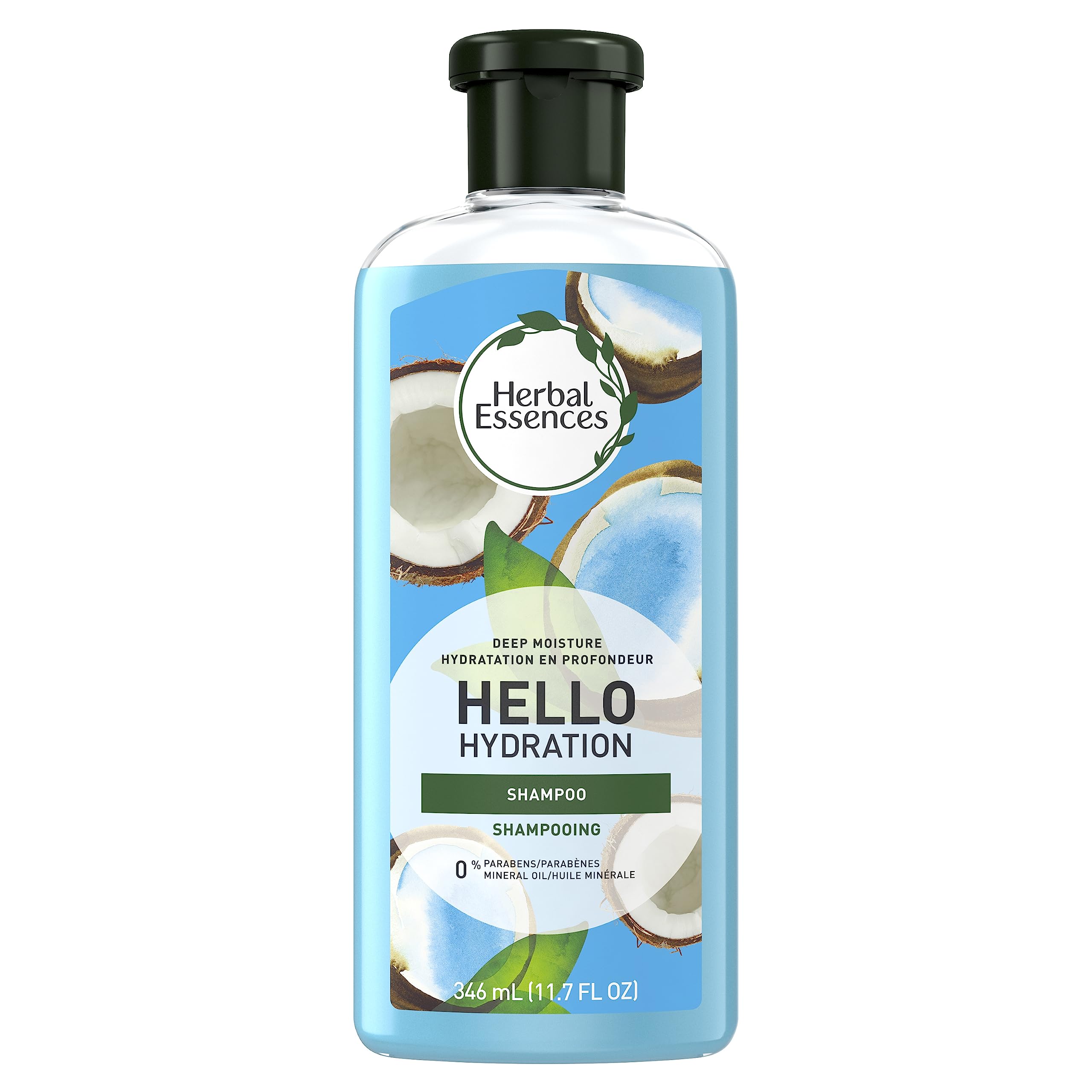 Herbal Essences Hello Hydration, bote de champú; hidratación profunda para el cabello.