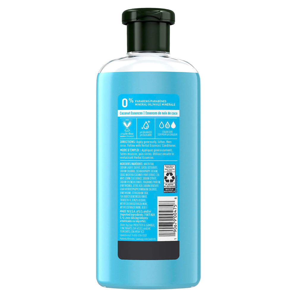 Etiqueta de Herbal Essences Hello Hydration, diseño elegante para el cuidado diario.