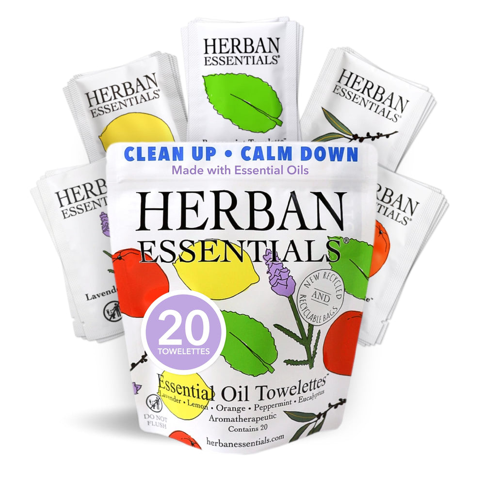 Herban Essentials: toallitas lavanda envueltas individualmente para uso rápido