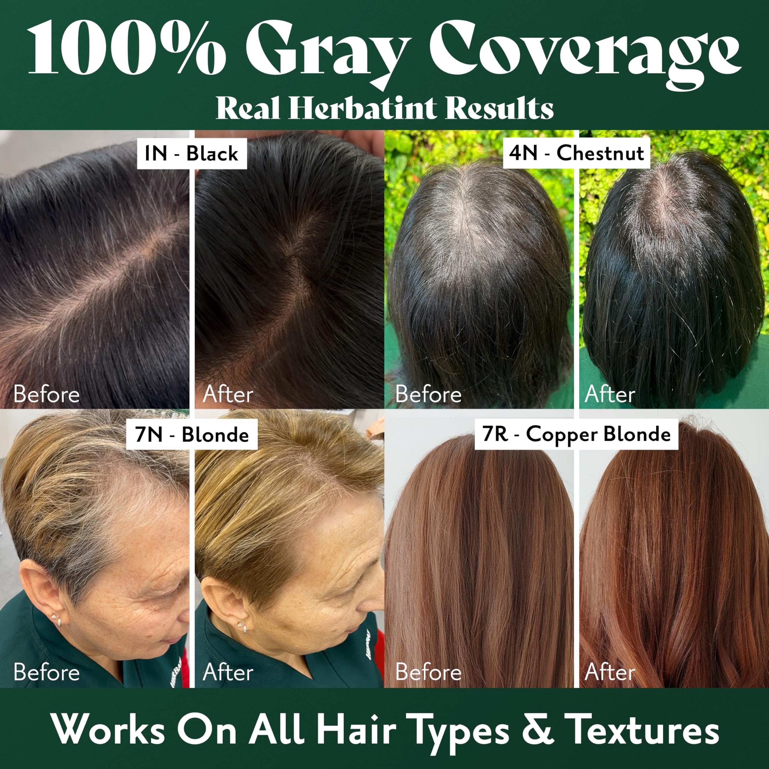 8 extractos herbales cuidan el cabello mientras colorea.