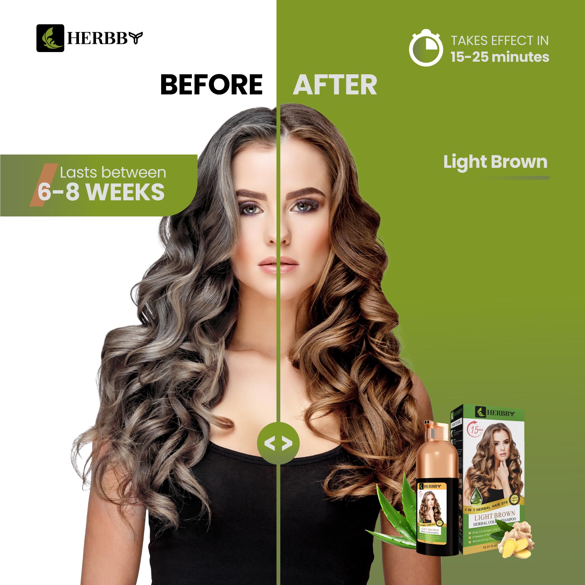 HerbbY brillance naturelle après la couleur pour cheveux.