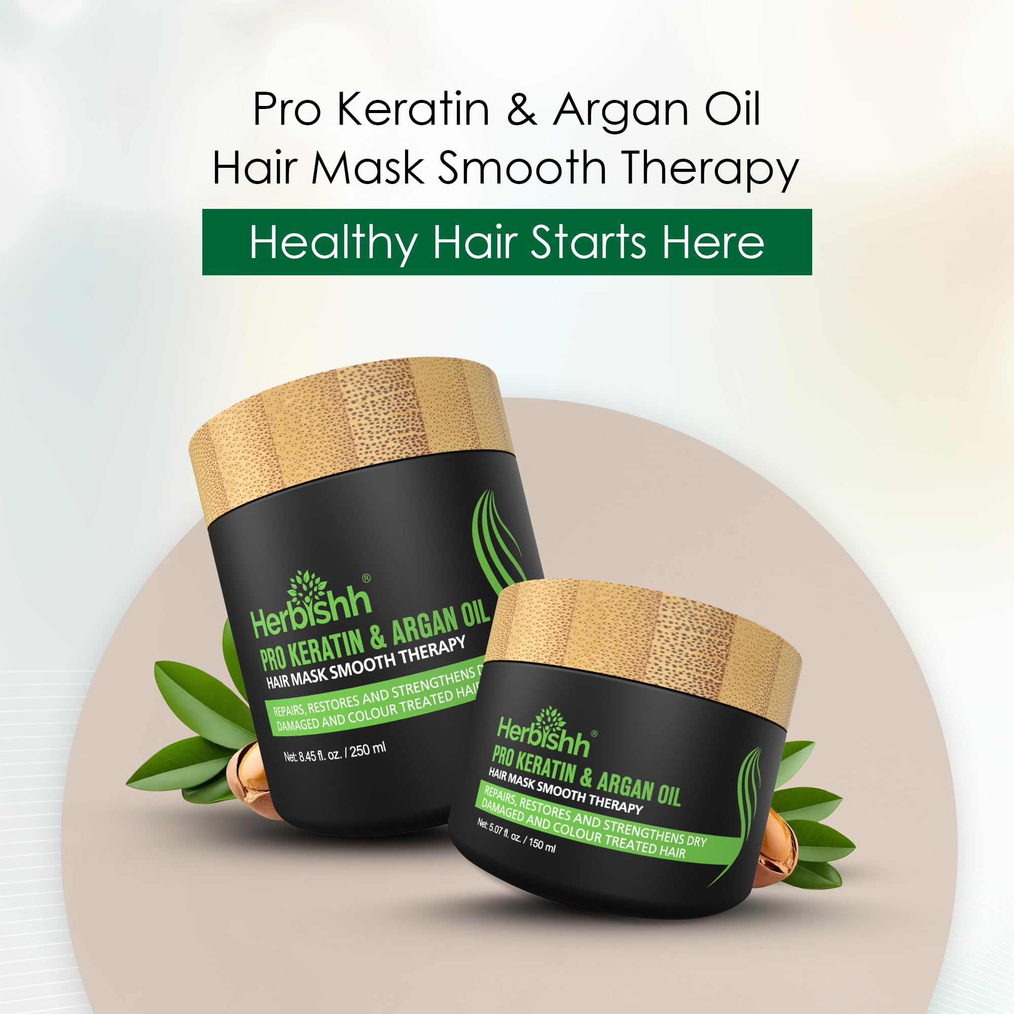 Tratamiento intensivo con keratina y argán para cabello dañado.