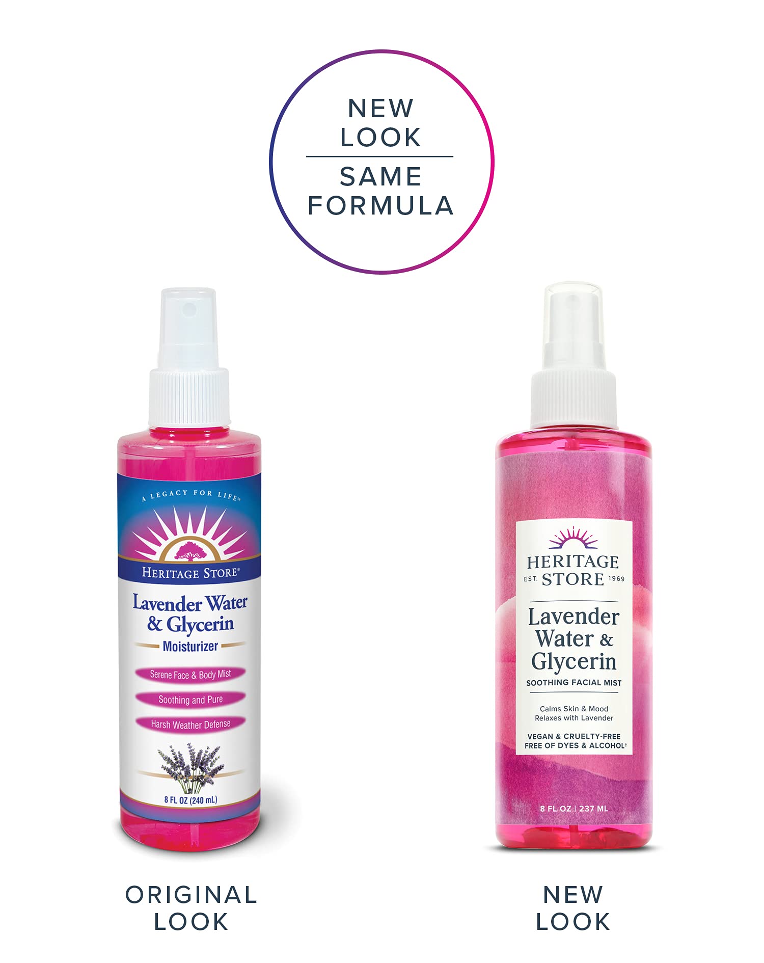 HERITAGE STORE lavanda bruma para cabello, suaviza y perfuma.