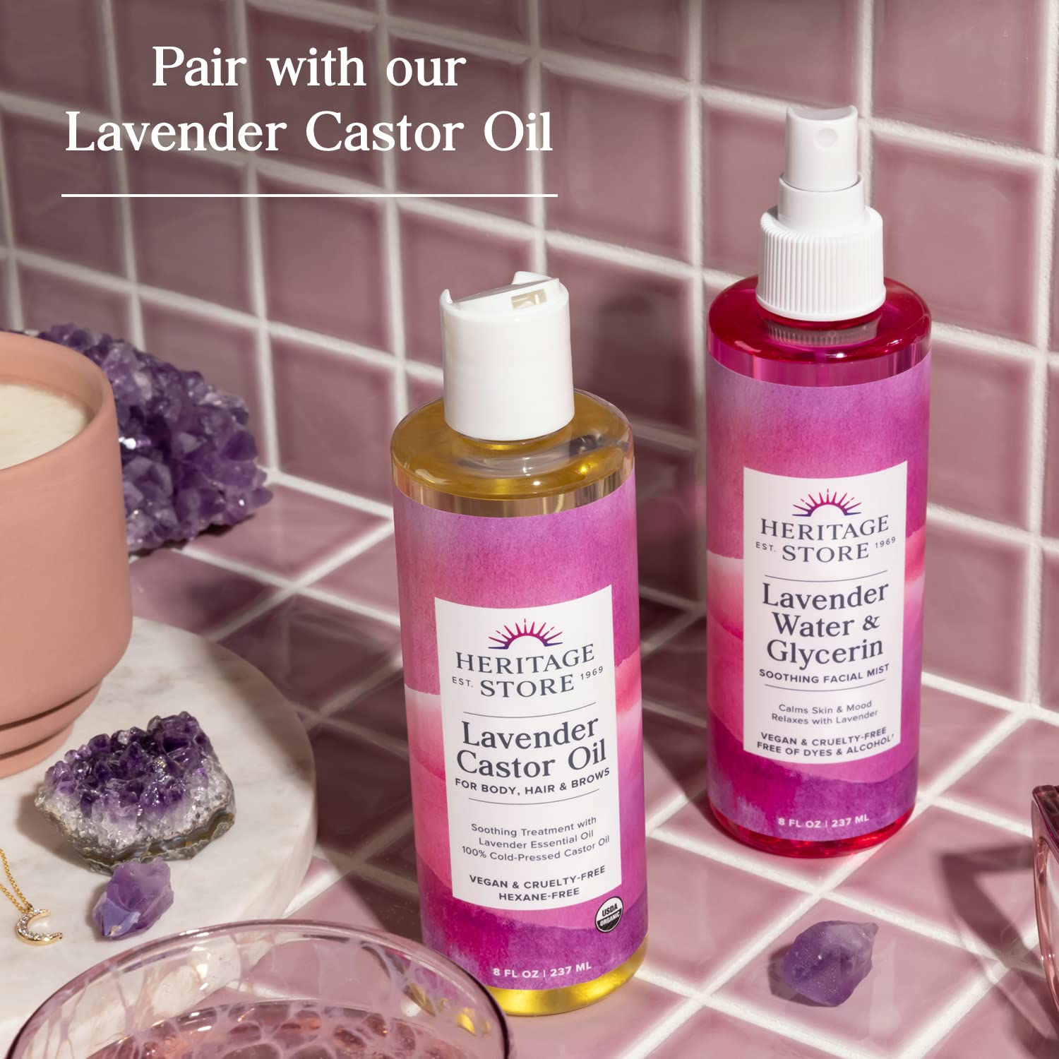 HERITAGE STORE rutina nocturna con lavanda, aroma relajante al dormir.