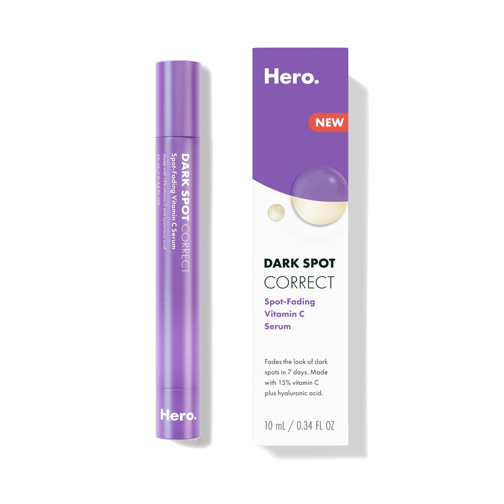 Hero Cosmetics Dark Spot Correct: botella de 10 ml para uso diario y difuminación de manchas post‑acné