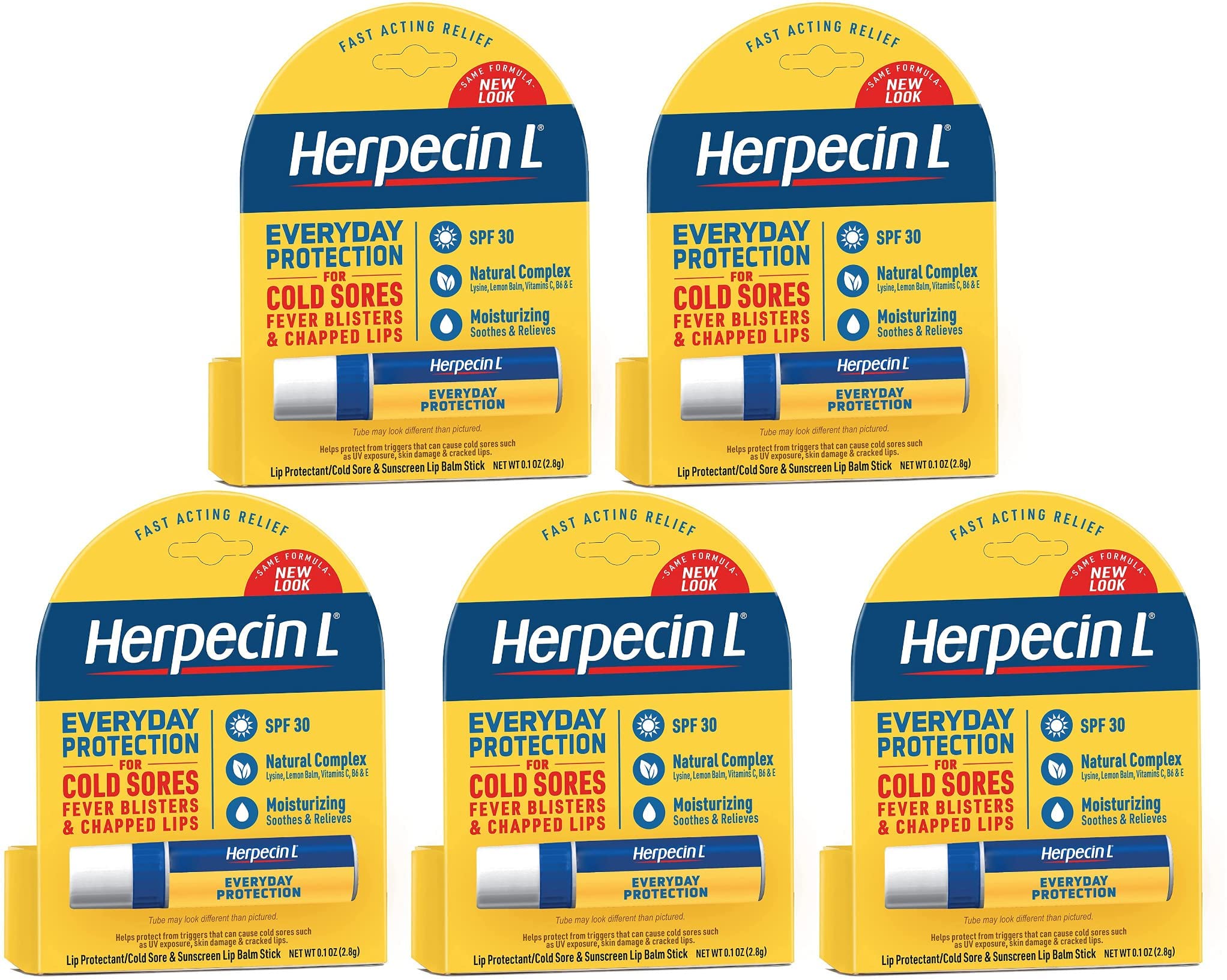 Herpecin-L baume levres SPF30 pack-5 : hydratation nourrissante.