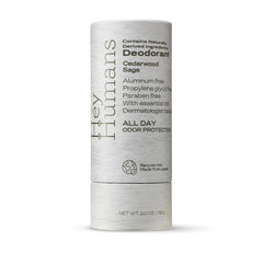 Hey Humans deodorant cedarwood sage scent for a fresh, unisex daily wear.