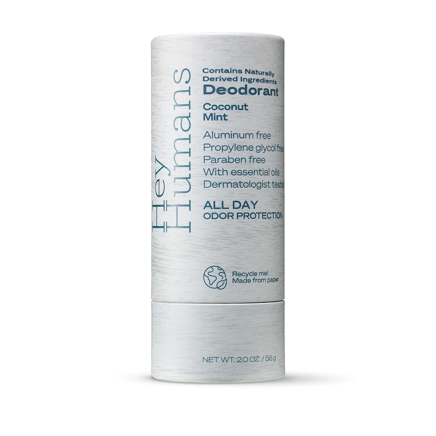 Hey Humans coconut mint deodorant application shows refreshing, aluminum-free protection for busy days