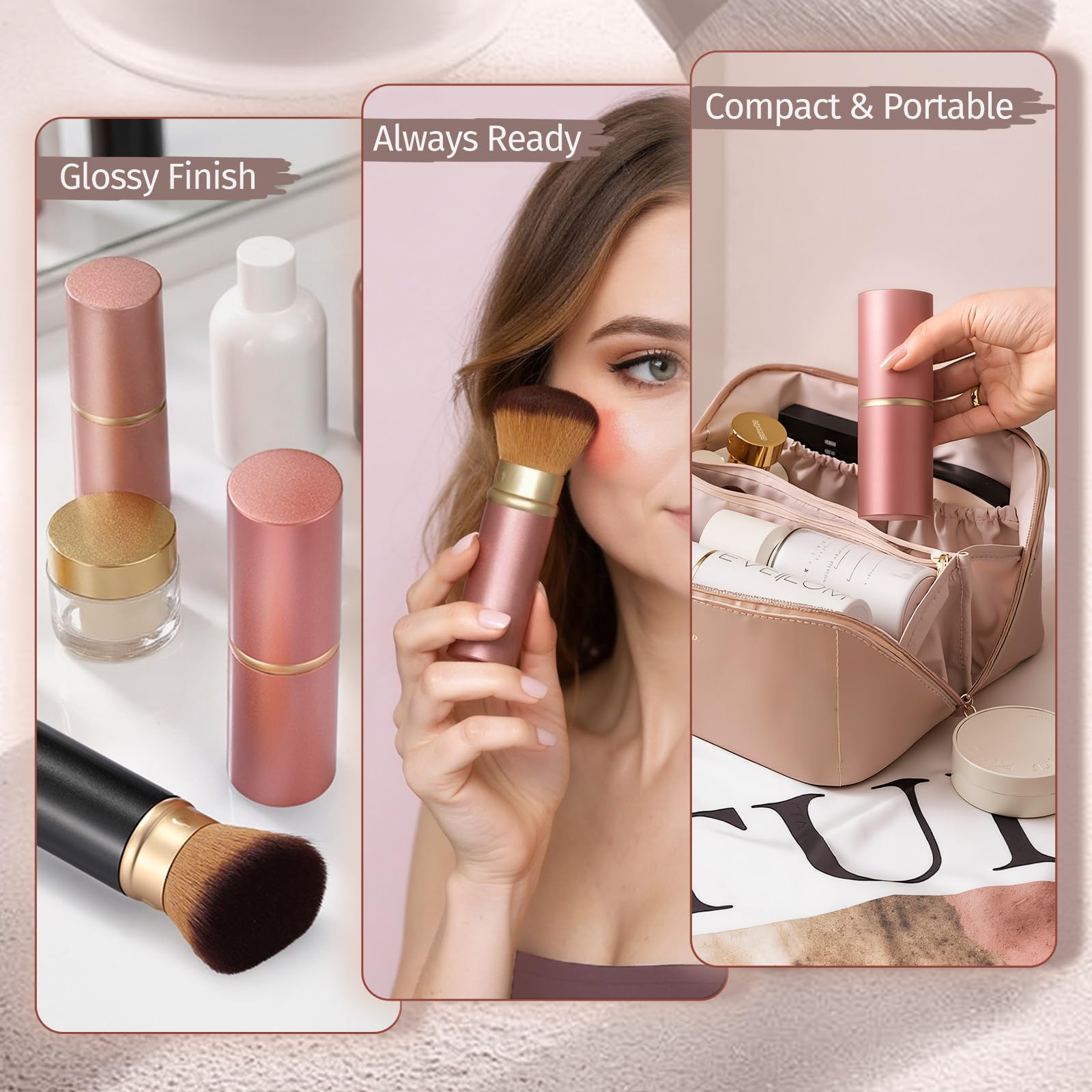 HEYOTECK brocha portátil para retoques de rostro y cuerpo en cualquier lugar