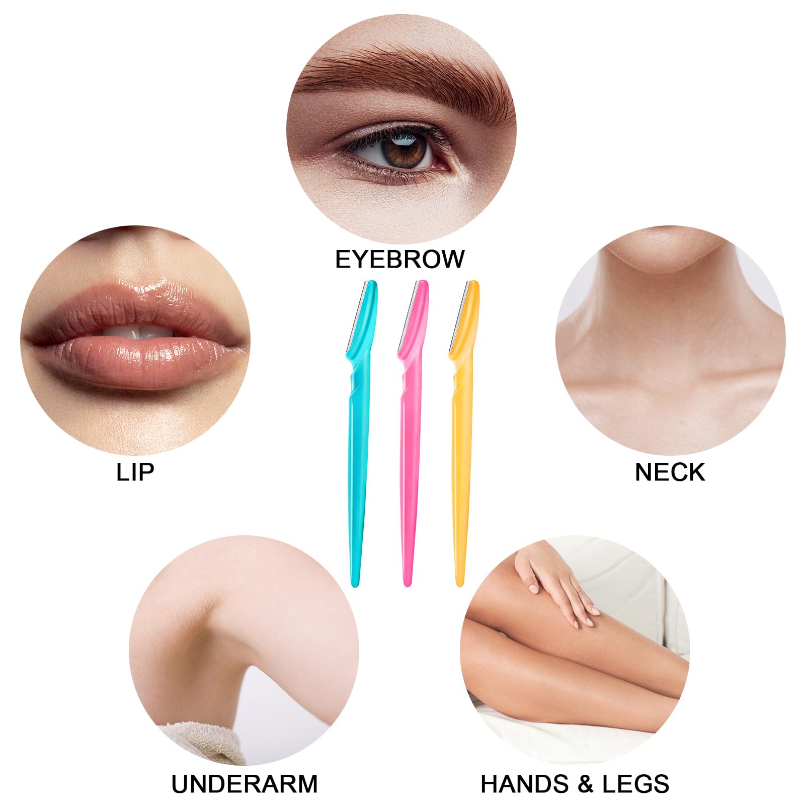 HFATMOS cejas-afilador-pack-12-azul: uso cómodo y seguro para vello facial.