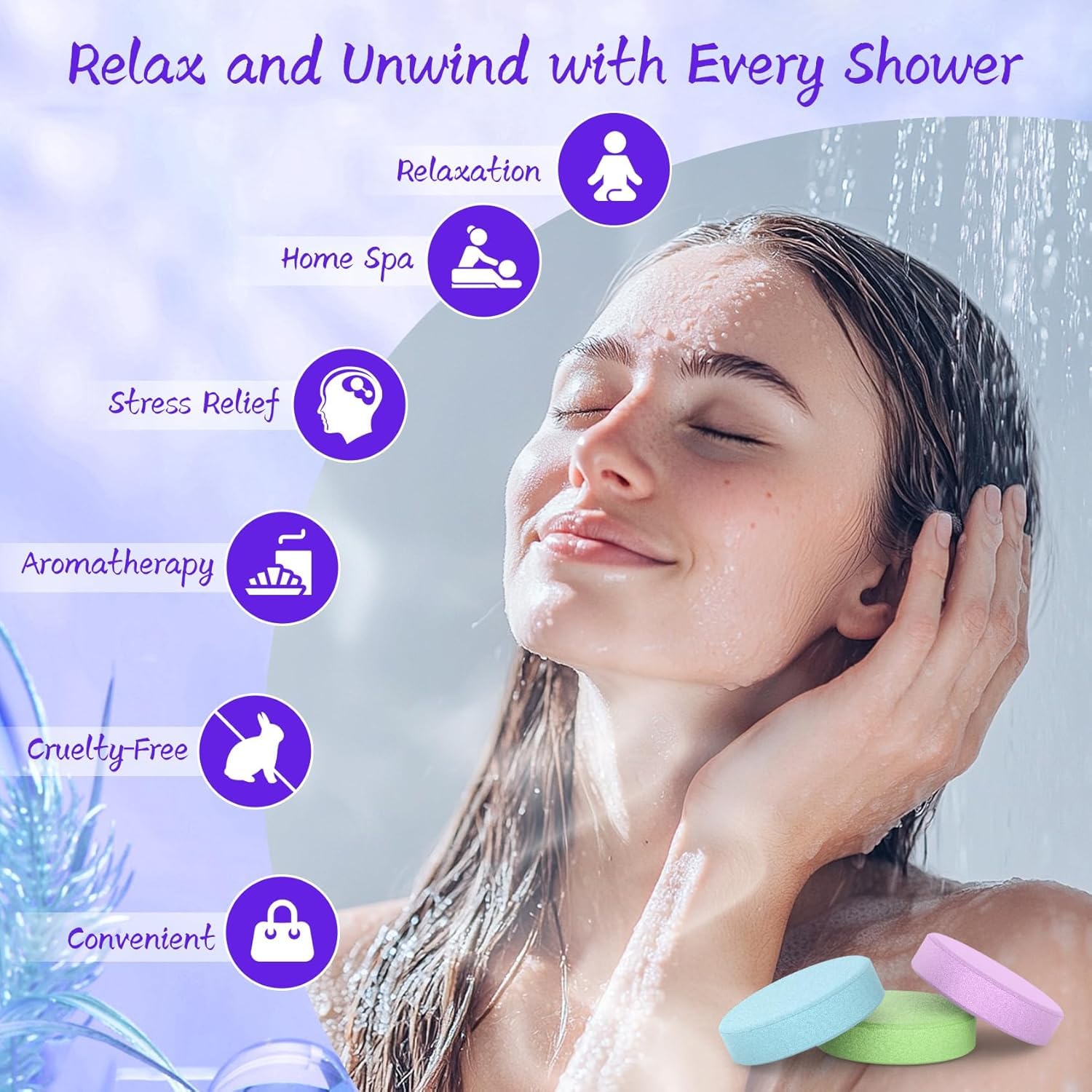 HFHO bombas ducha aromaterapia Pomelo, fragancia fresca para revitalizar la ducha.
