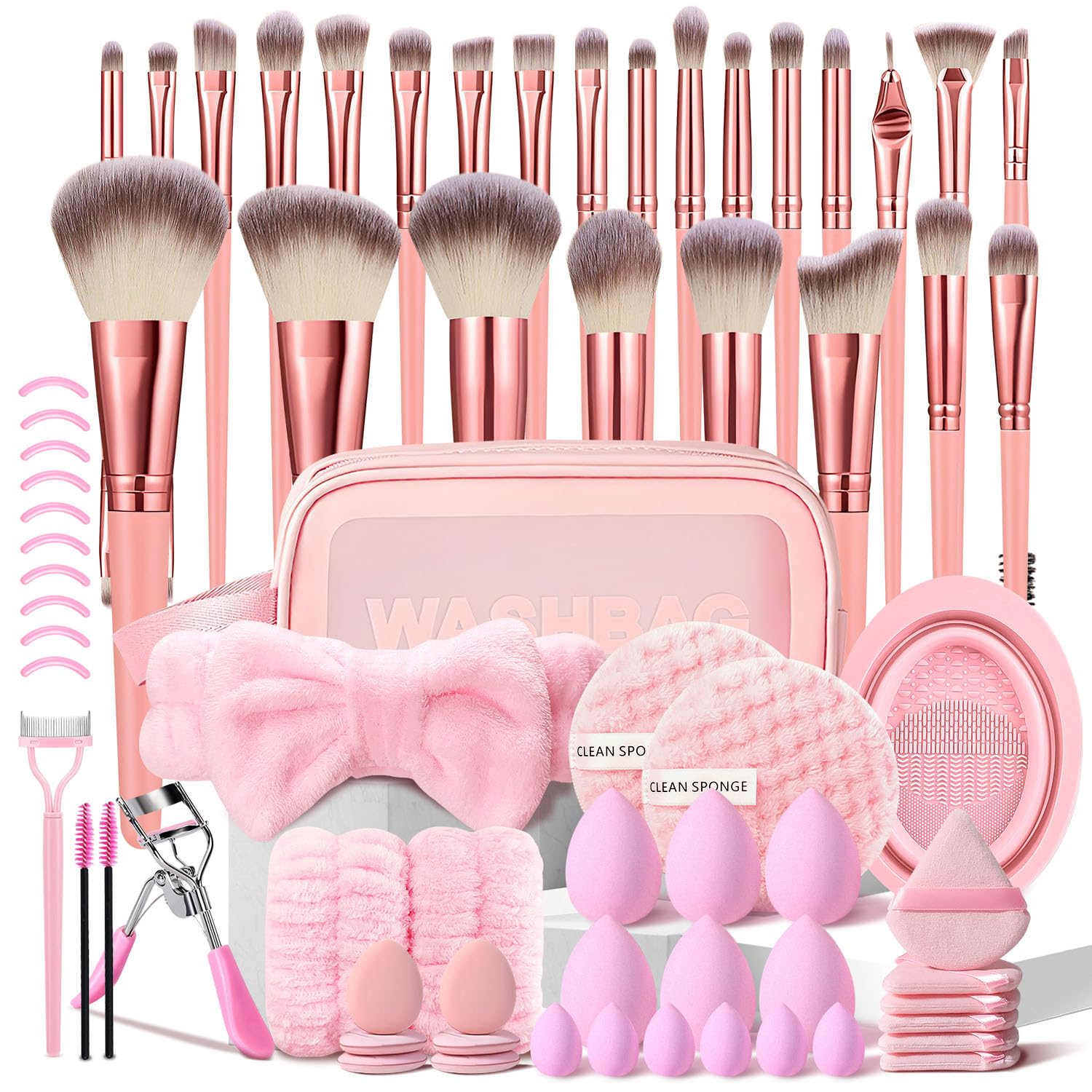 HGHDBT: brochas de maquillaje rosas ergonómicas para uso cómodo y preciso.