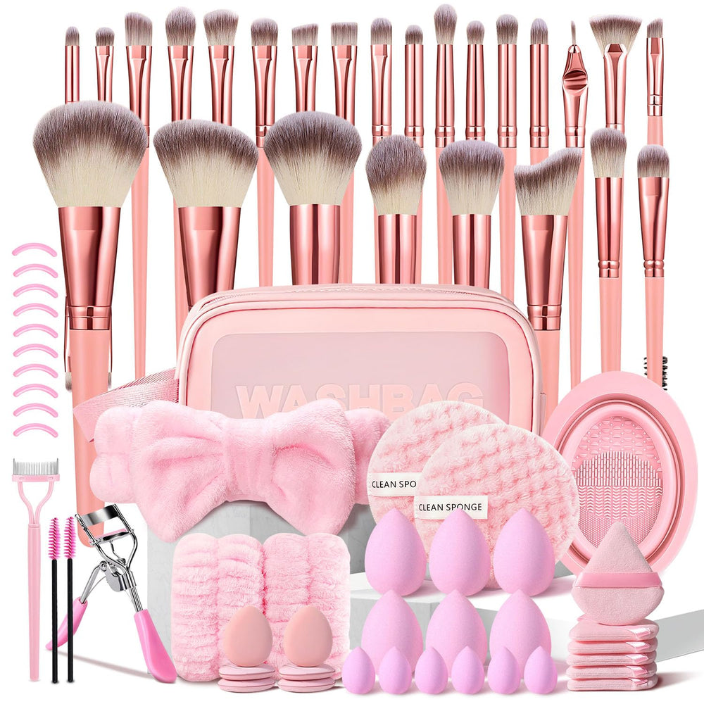 HGHDBT: brochas de maquillaje rosas ergonómicas para uso cómodo y preciso.