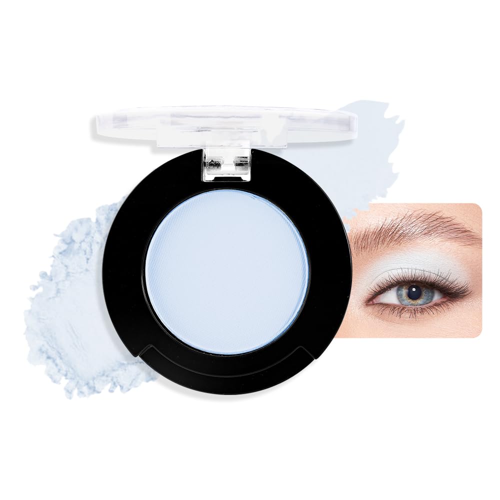 Sombra azul claro mate de HHLTOH, ideal para ojos claros y acabado suave.