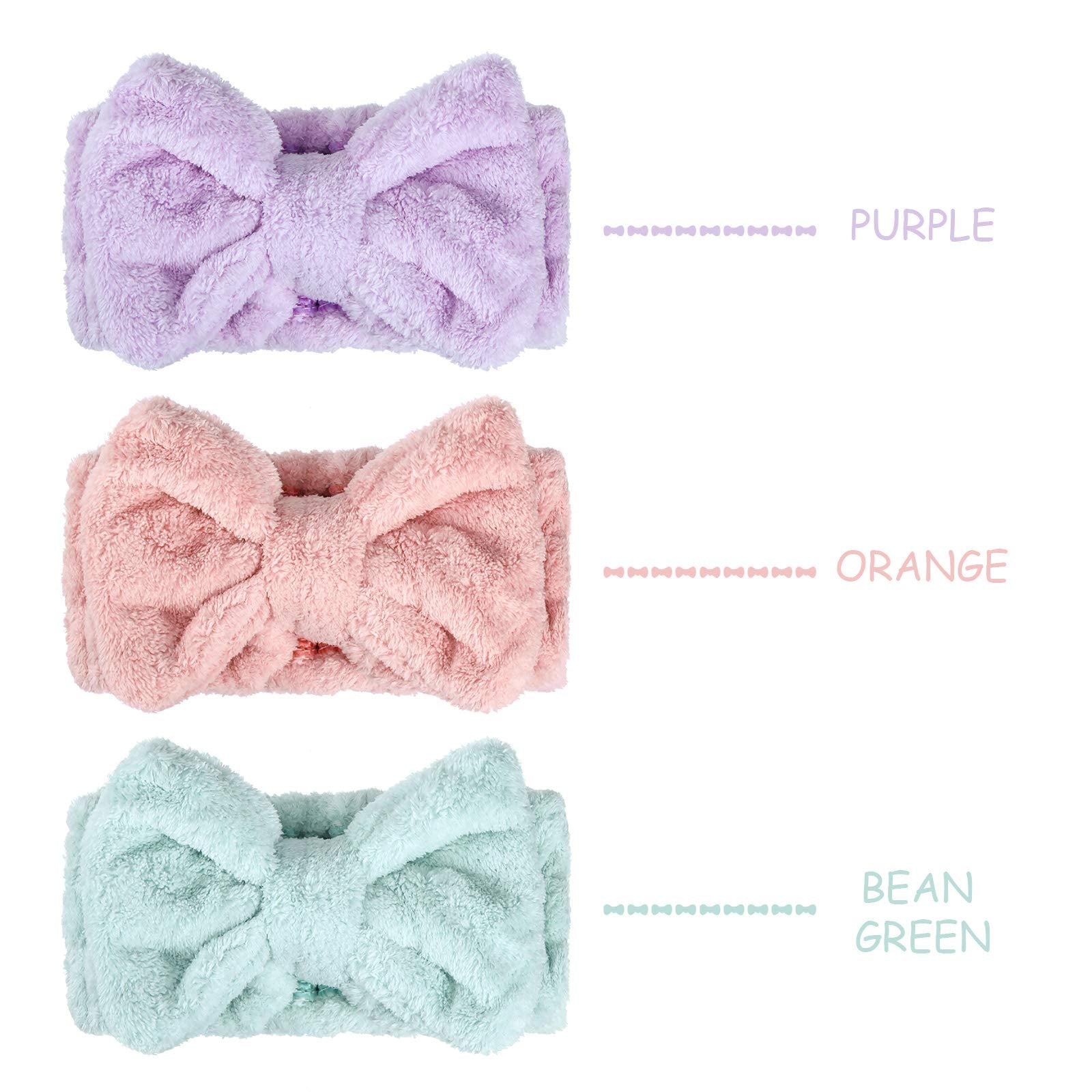 Bandana para cabello Hicarer con lazo azul para spa y ducha