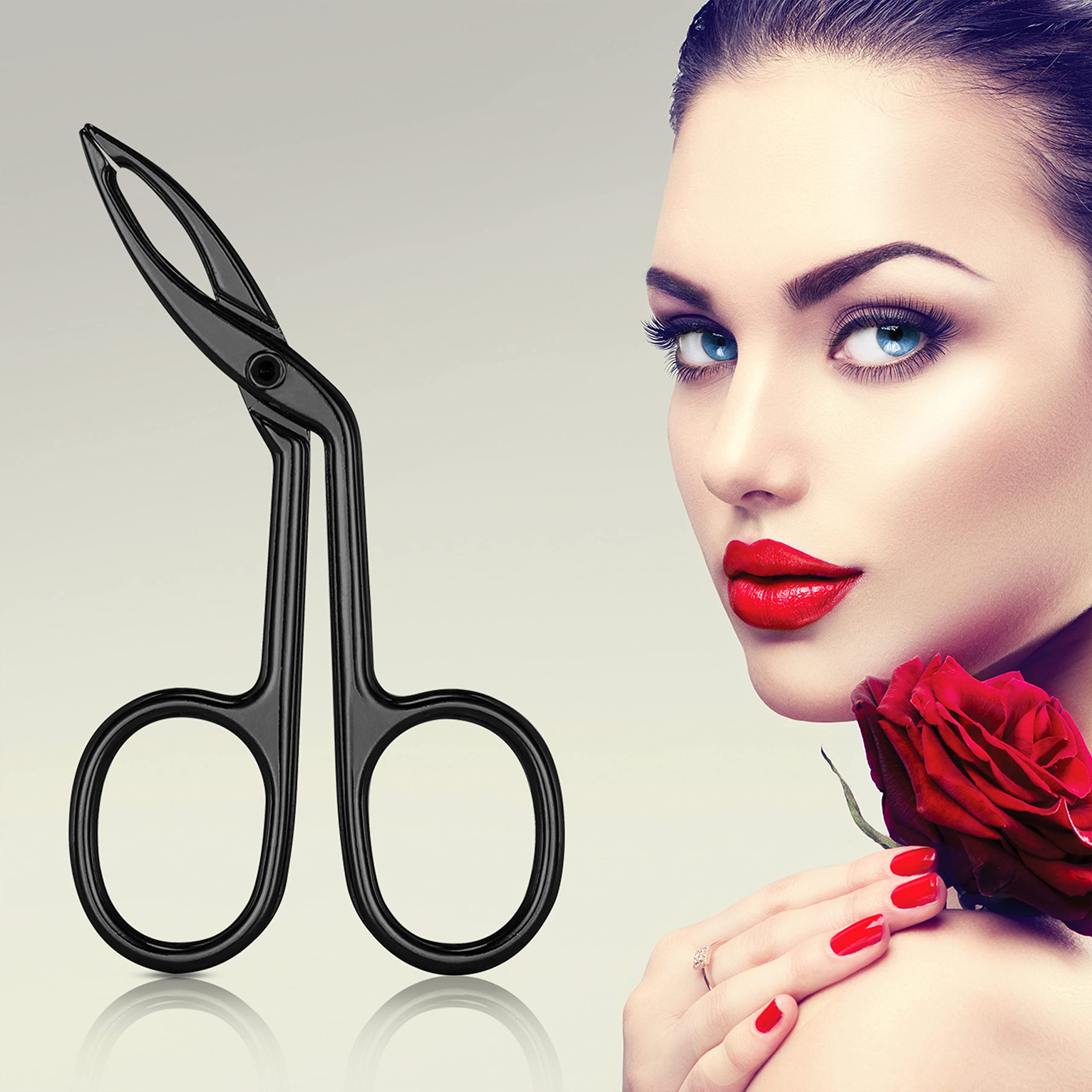 Hicarer cejas tijeras punta recta, control ergonómico para definición precisa.