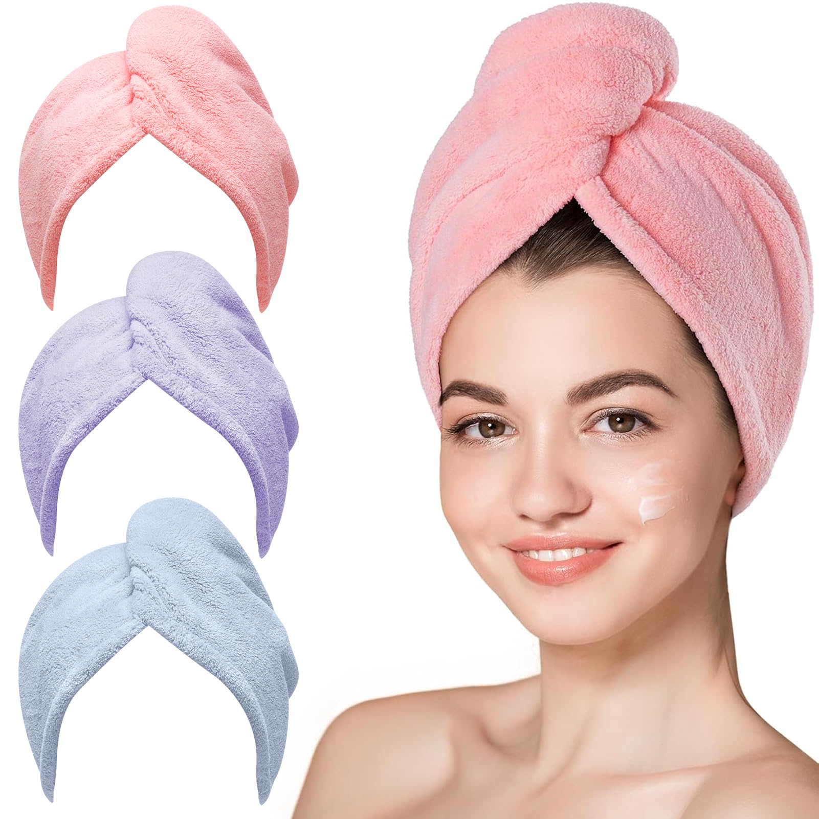Toalla de microfibra Hicober para cabello mojado, absorción rápida.