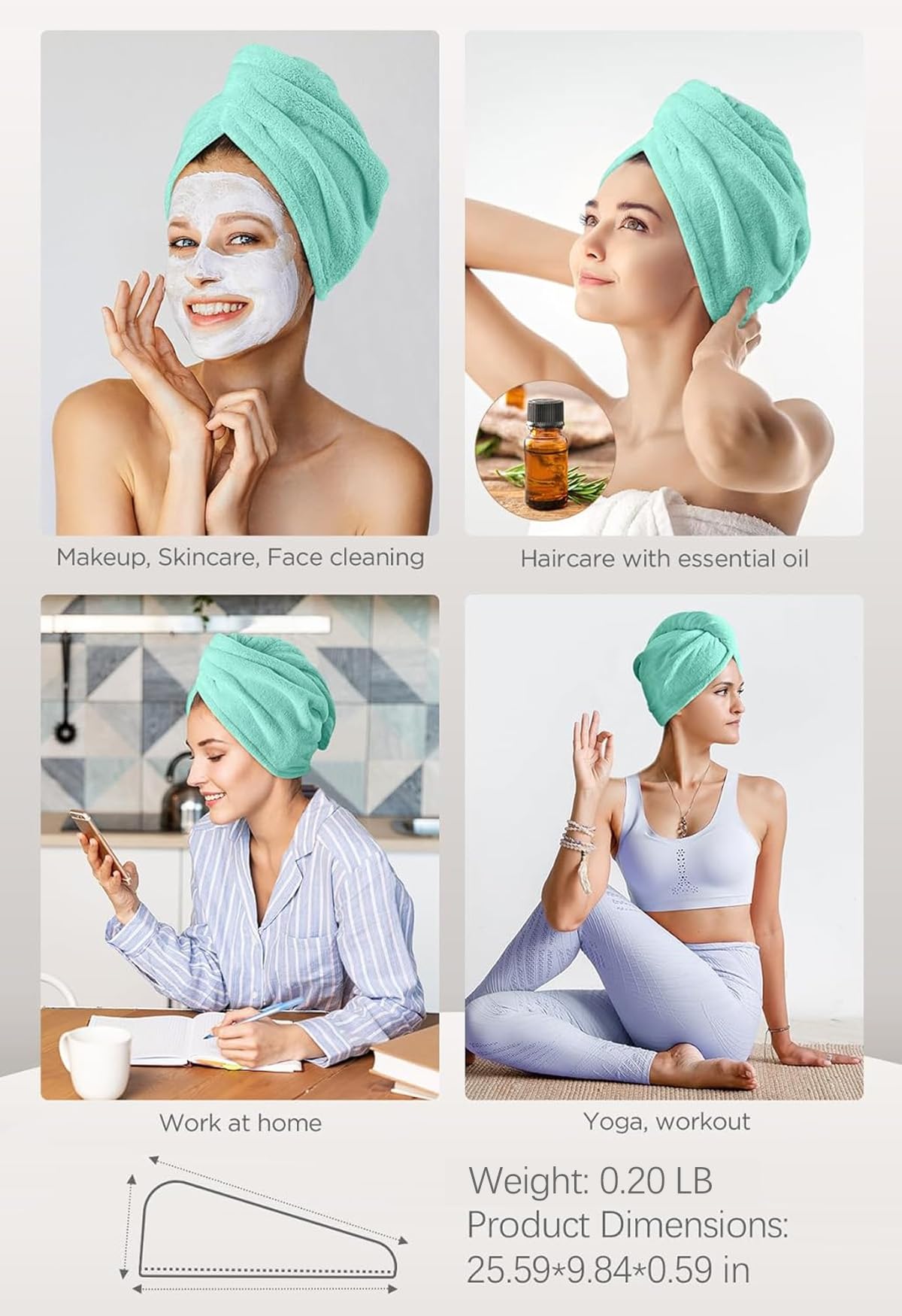 Toalla Hicober para rizos, ayuda a secar sin frizz.