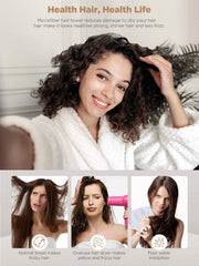 Toalla de microfibra Hicober para pelo morado, ideal para rizos sin frizz.
