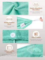 Toalla de microfibra Hicober para pelo verde, cómodo y ligero.