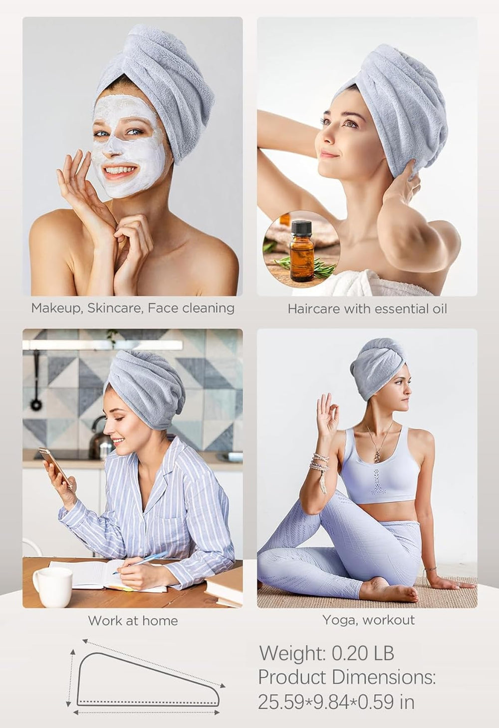Hicober uso facil turbante cabello, colocación rápida y uso diario.
