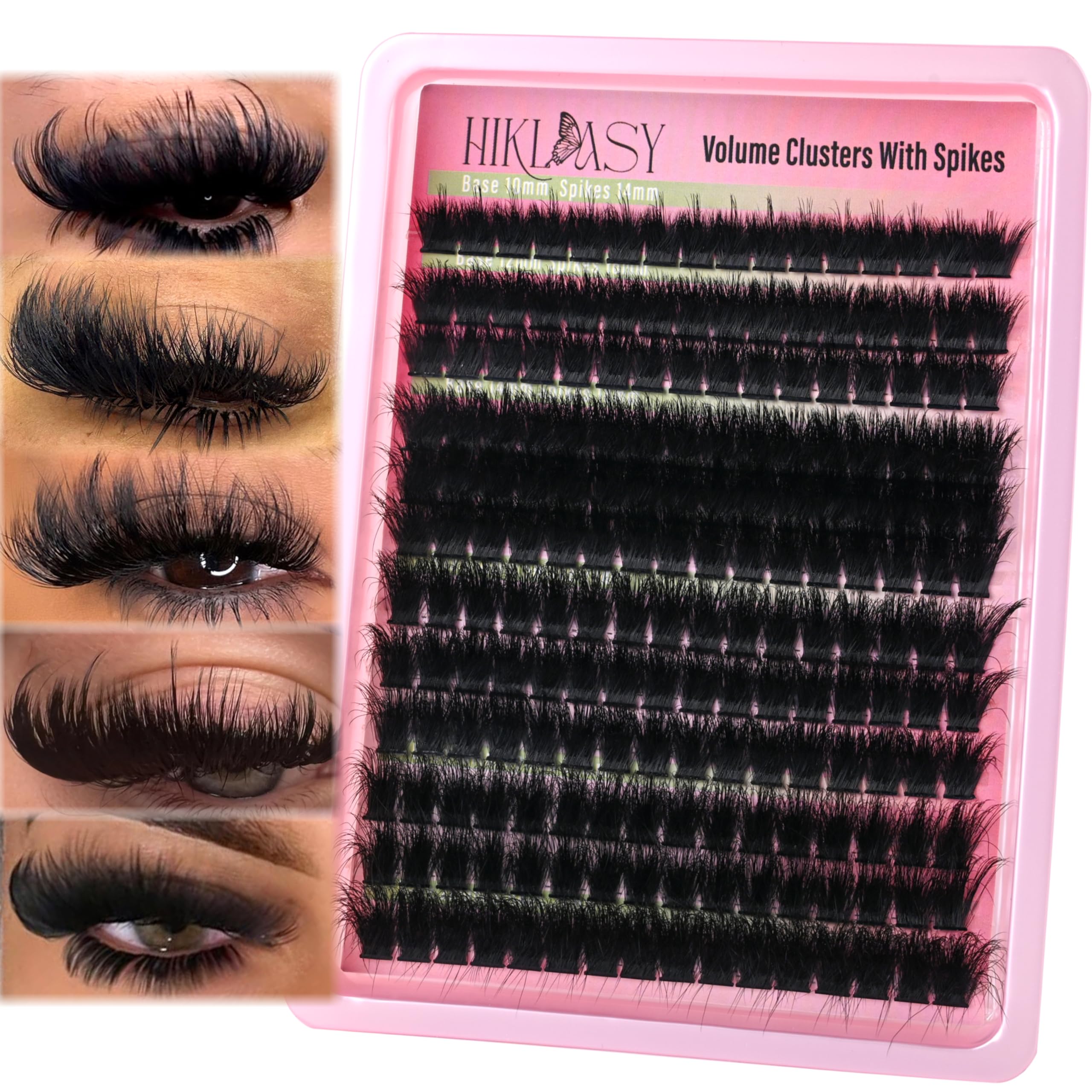 Pestañas HK HIKLASY agrupaciones 300D con puntas para un look dramático