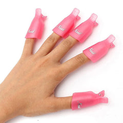 HiMo: Clips tapas remover gel UV rosa para fijación estable en uñas.